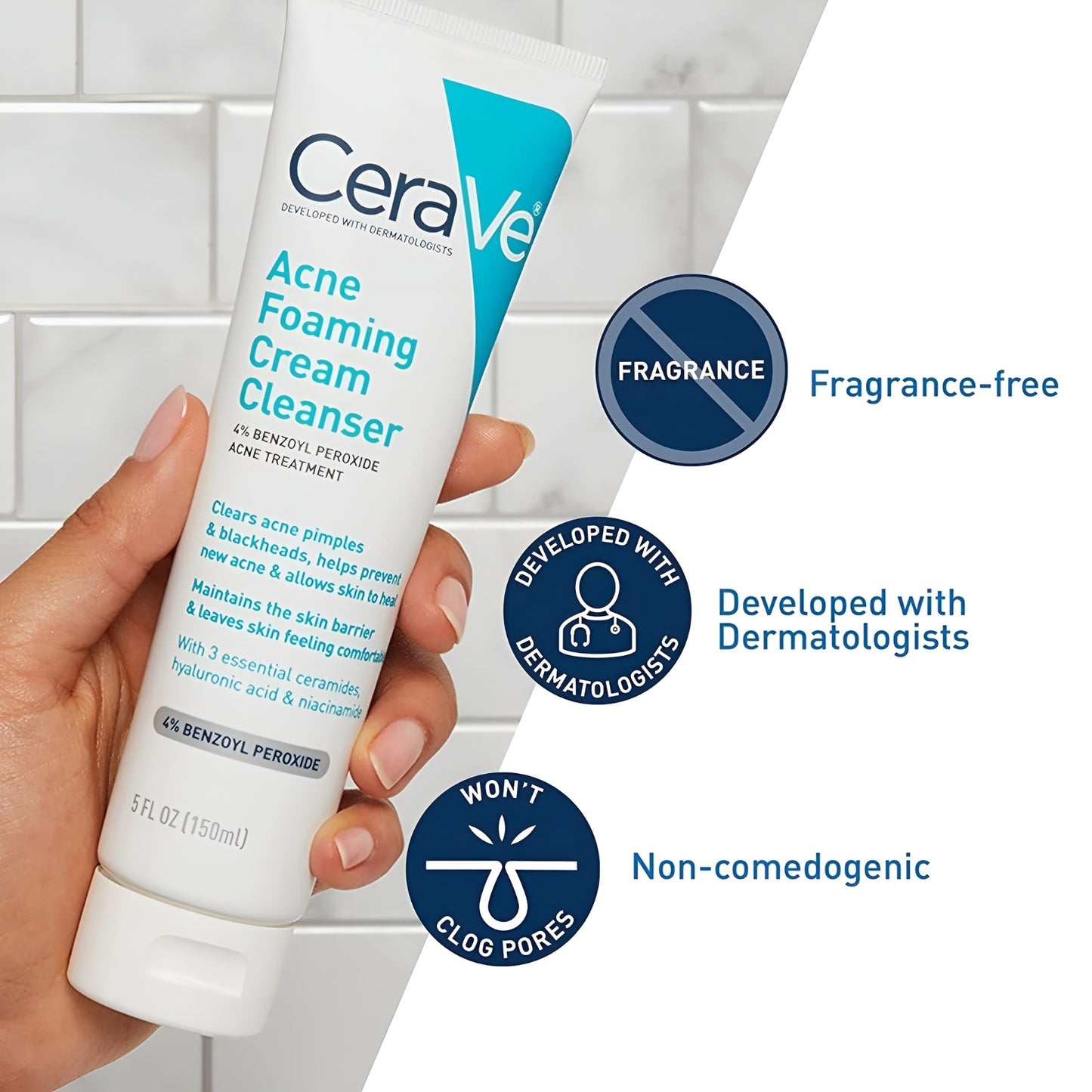 CeraVe | Acne Foaming Cream Cleanser – 150ml