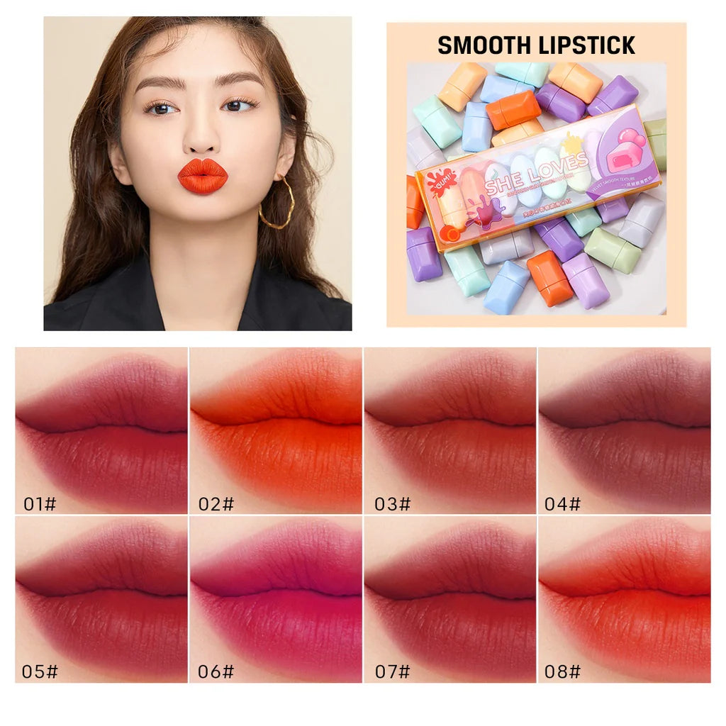 SheLoves | 8 Pcs Mini Candy Matte Lipstick Set